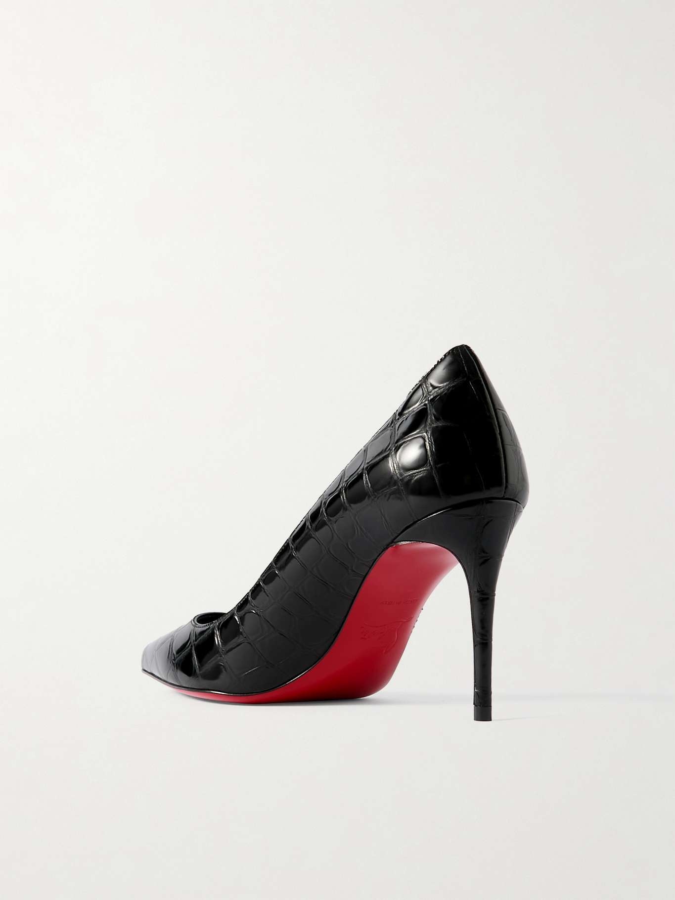 Croc-effect patent-leather pumps - 3