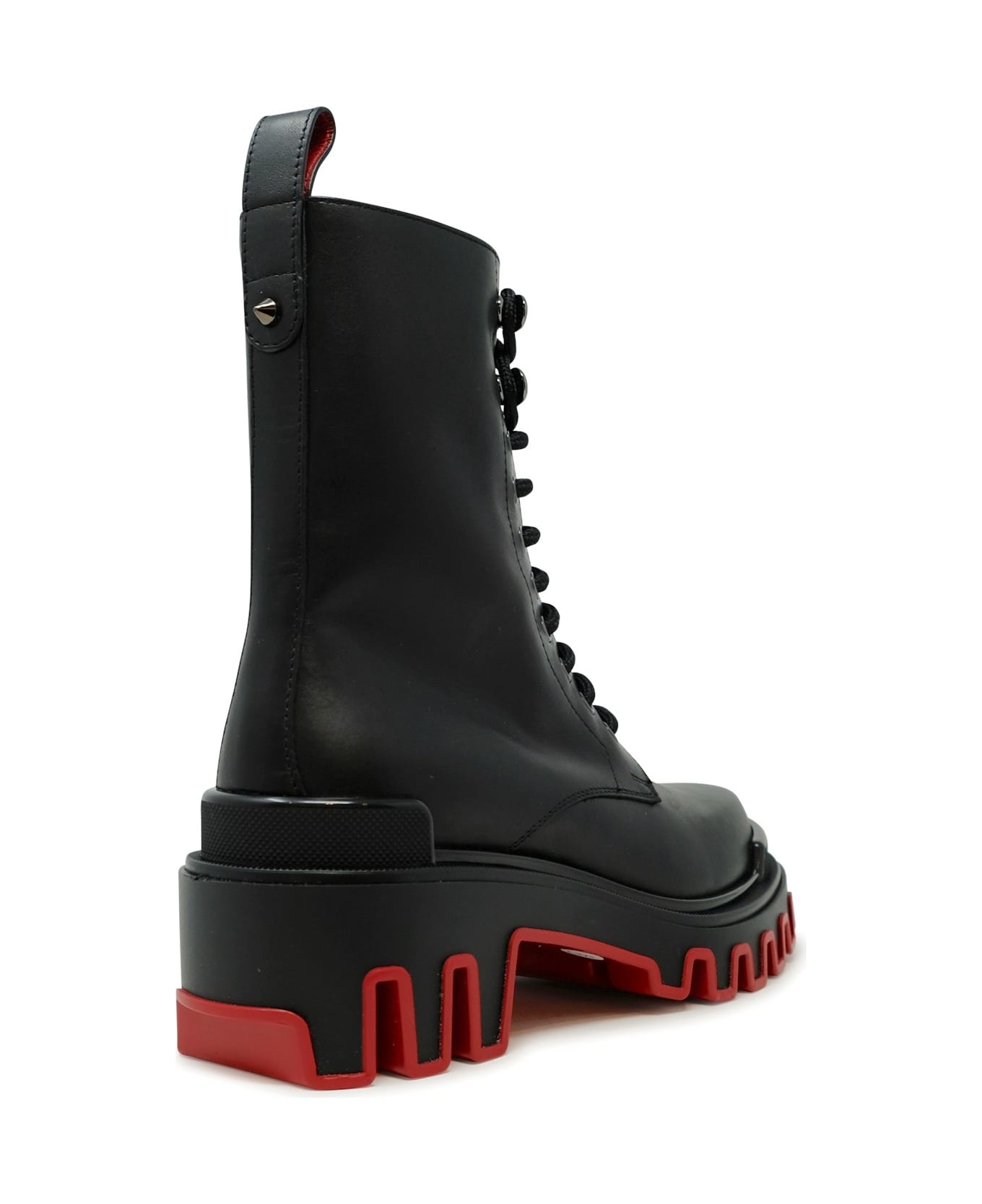 Christian Louboutin Black Calf Leather Dune Trott Alta Flat Low Boots - 3