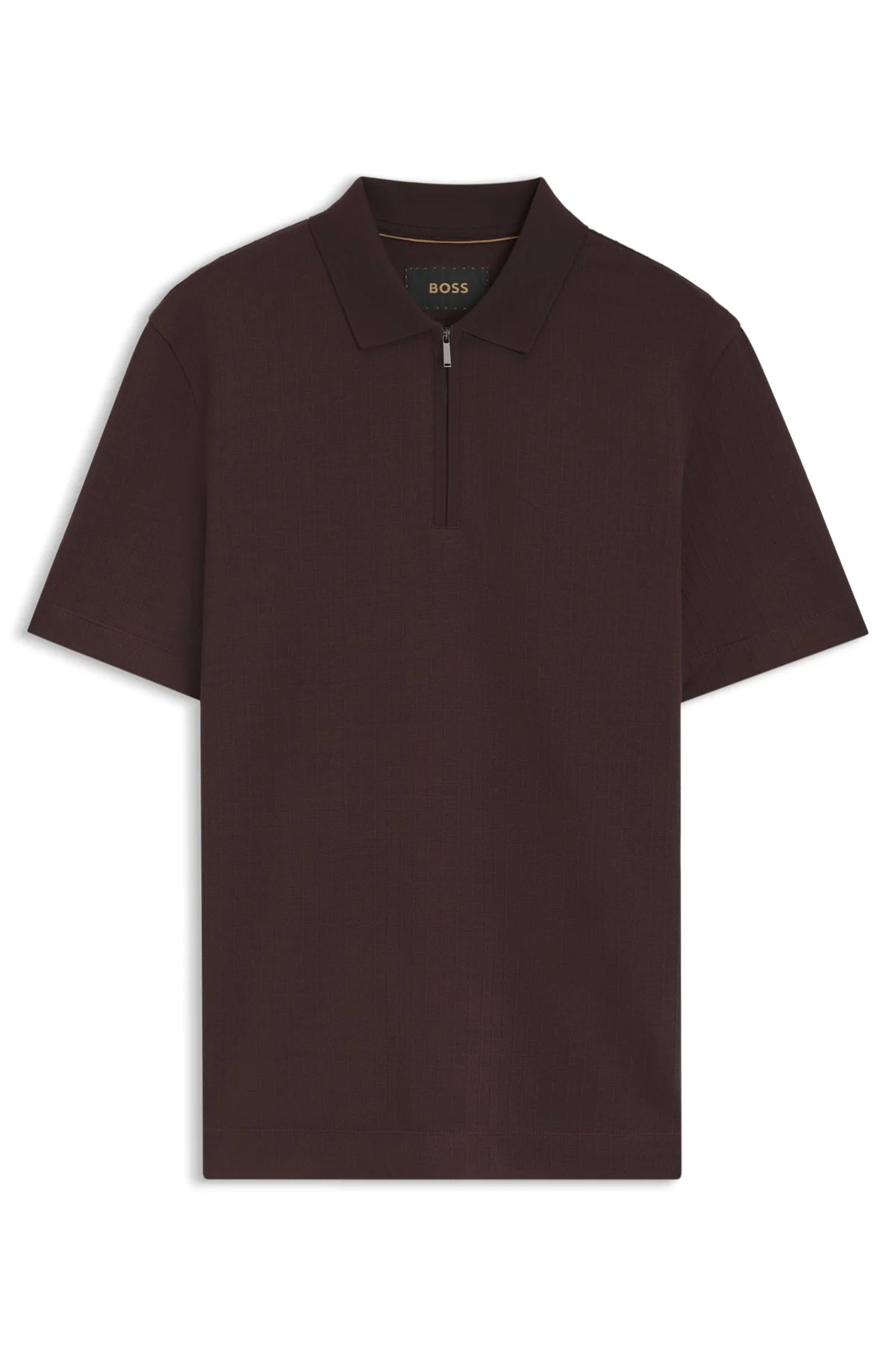 ZIPPER-NECK POLO SHIRT IN A COTTON-SILK BLEND - 1