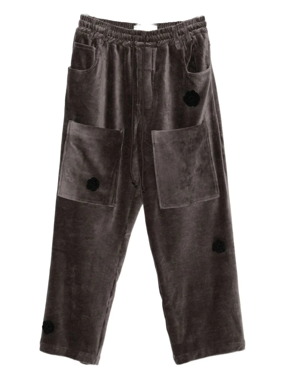 appliqué-detail corduroy pants - 1