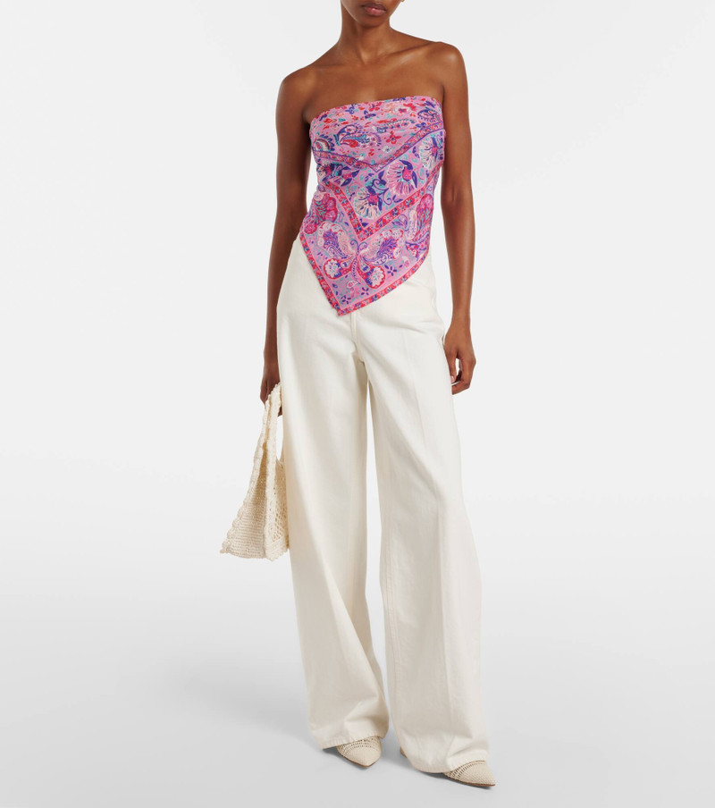 RIXO Menno printed silk top outlook