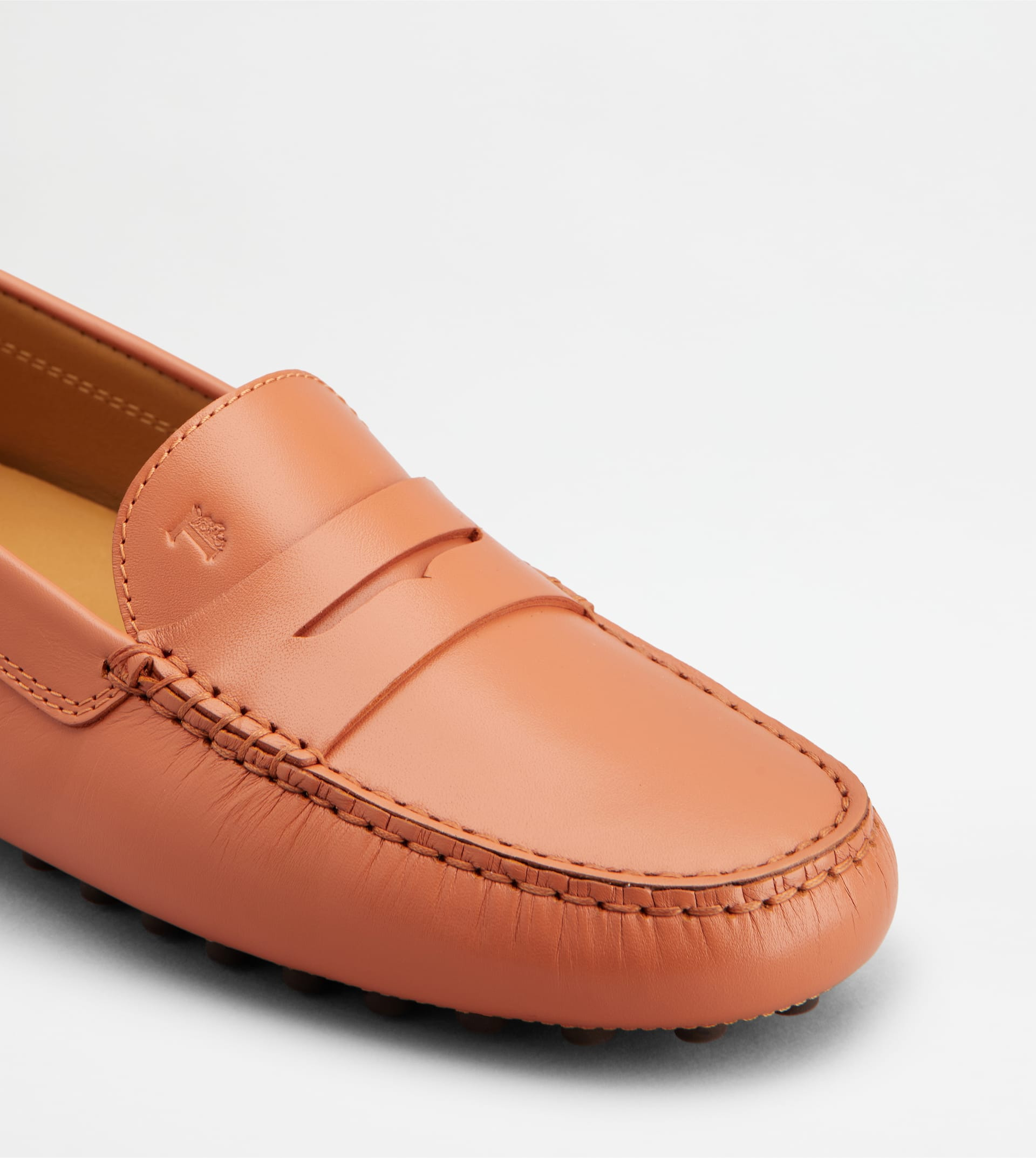 GOMMINO DRIVING SHOES IN LEATHER - ORANGE - 6