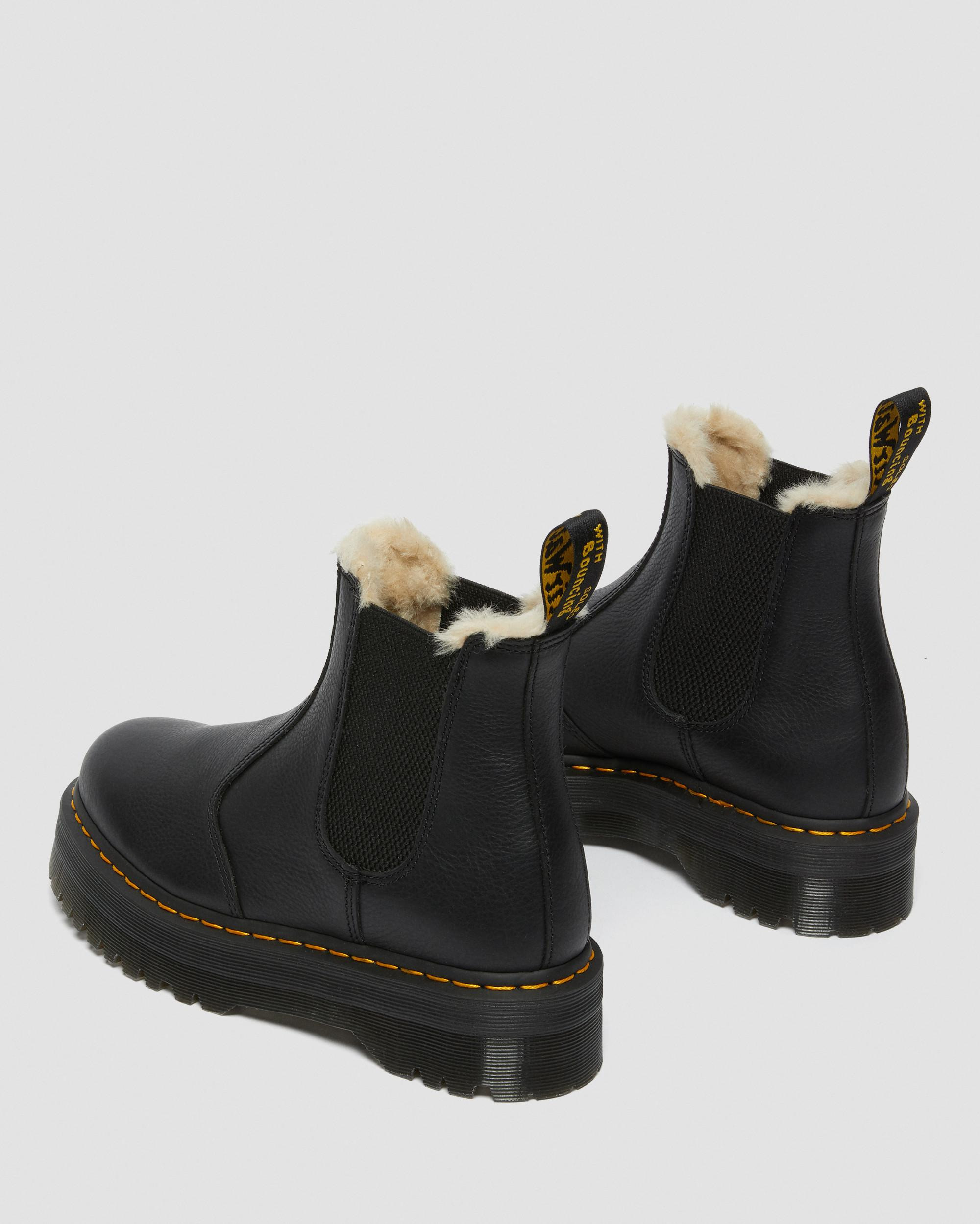 2976 Faux Fur Lined Platform Chelsea Boots - 9
