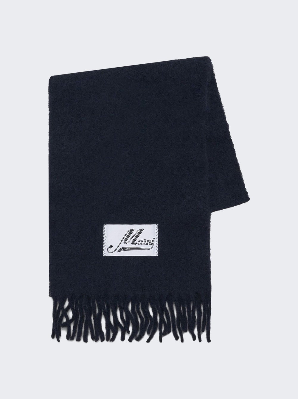 Brushed Alpaca Scarf Black - 1