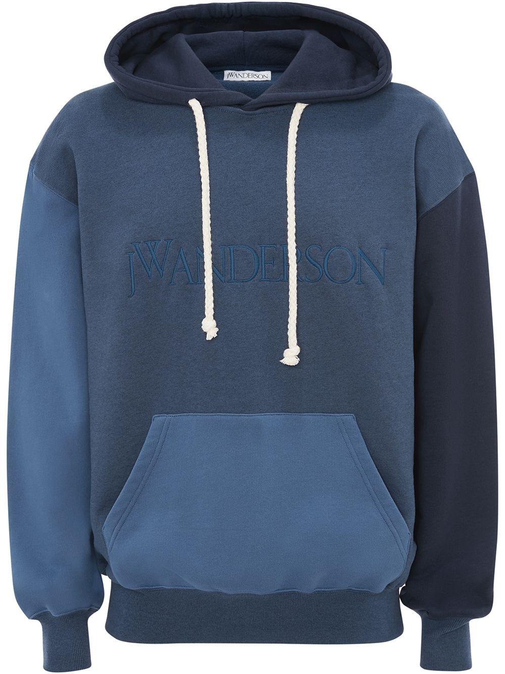 panelled cotton hoodie - 1