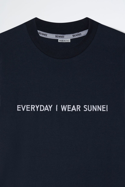 SUNNEI BLUE T-SHIRT WITH EVERYDAY I WEAR SUNNEI EMBROIDERY outlook