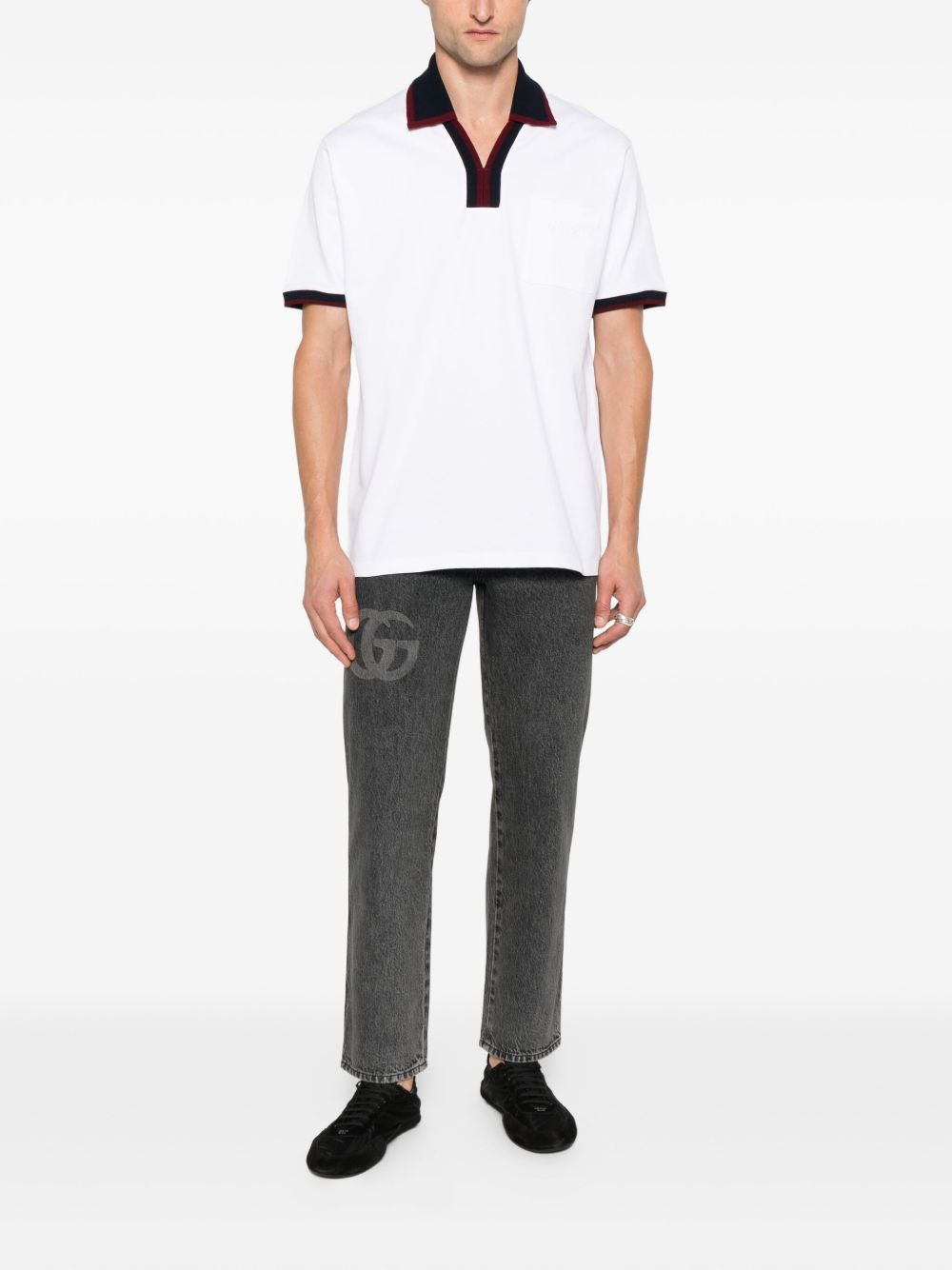 polo-collar cotton T-shirt - 2
