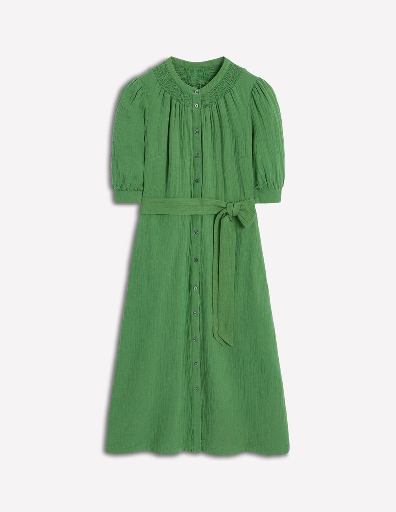 Ada Double Cloth Midi Dress-Paradise Green 1