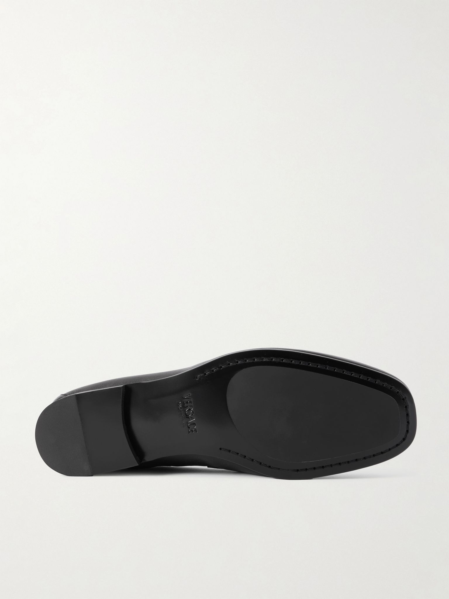 Logo-Embellished Leather Loafers Black - 3