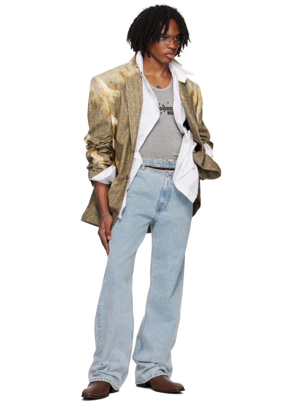 Beige Sun Bleached Blazer - 5