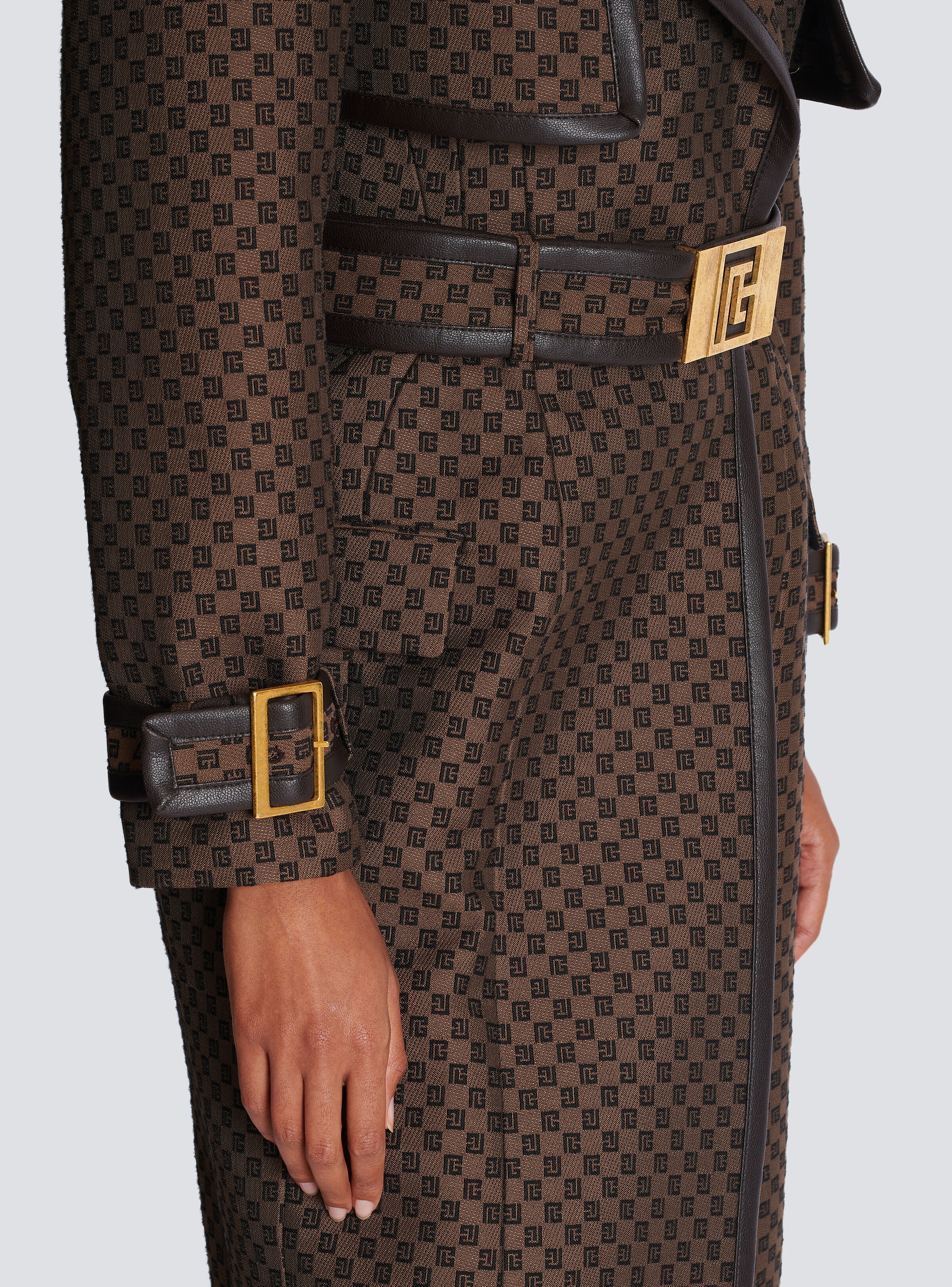 Mini monogram jacquard trench coat - 8