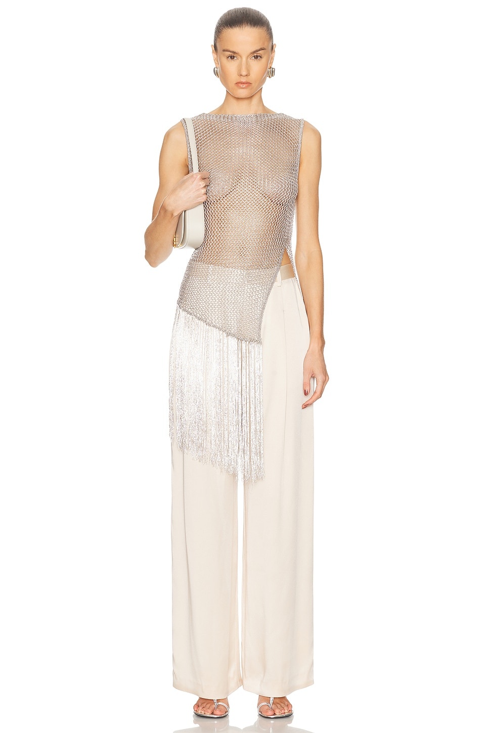 Satin Relaxed Pleated Pant - 5