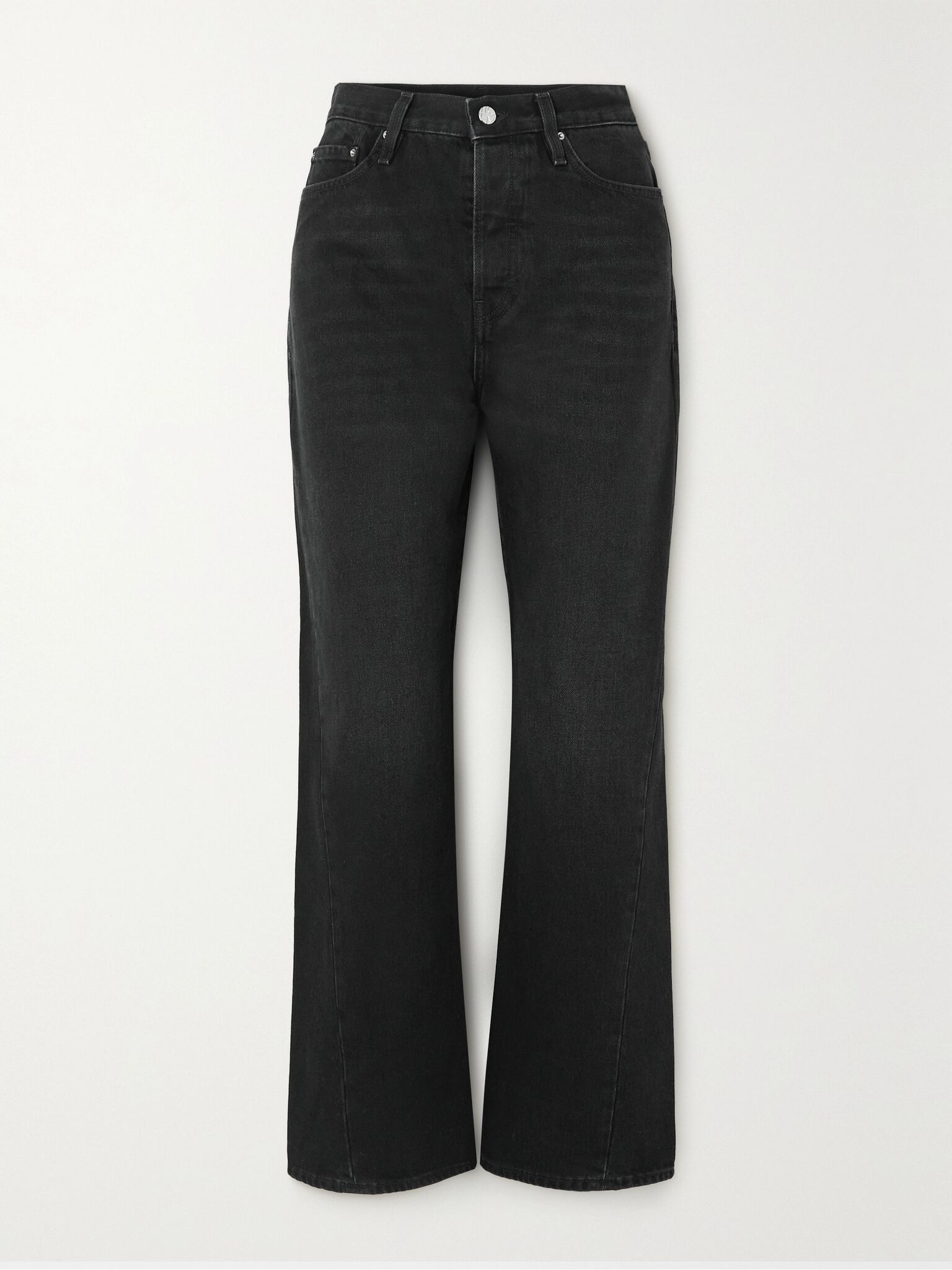 + NET SUSTAIN Twisted Seam high-rise straight-leg organic jeans Black - 1