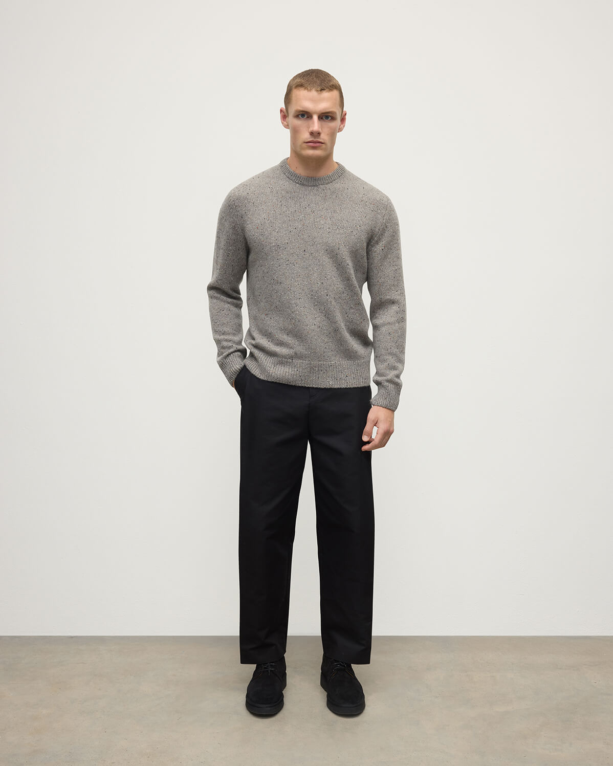 Grey Donegal Cashmere Marl Jumper - 2