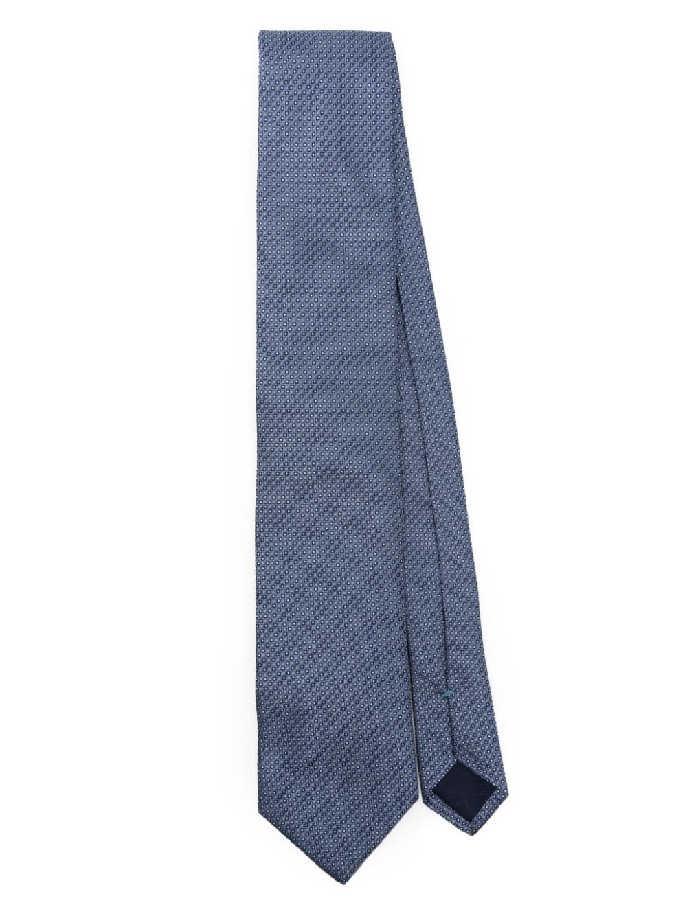 patterned-jacquard silk tie - 1
