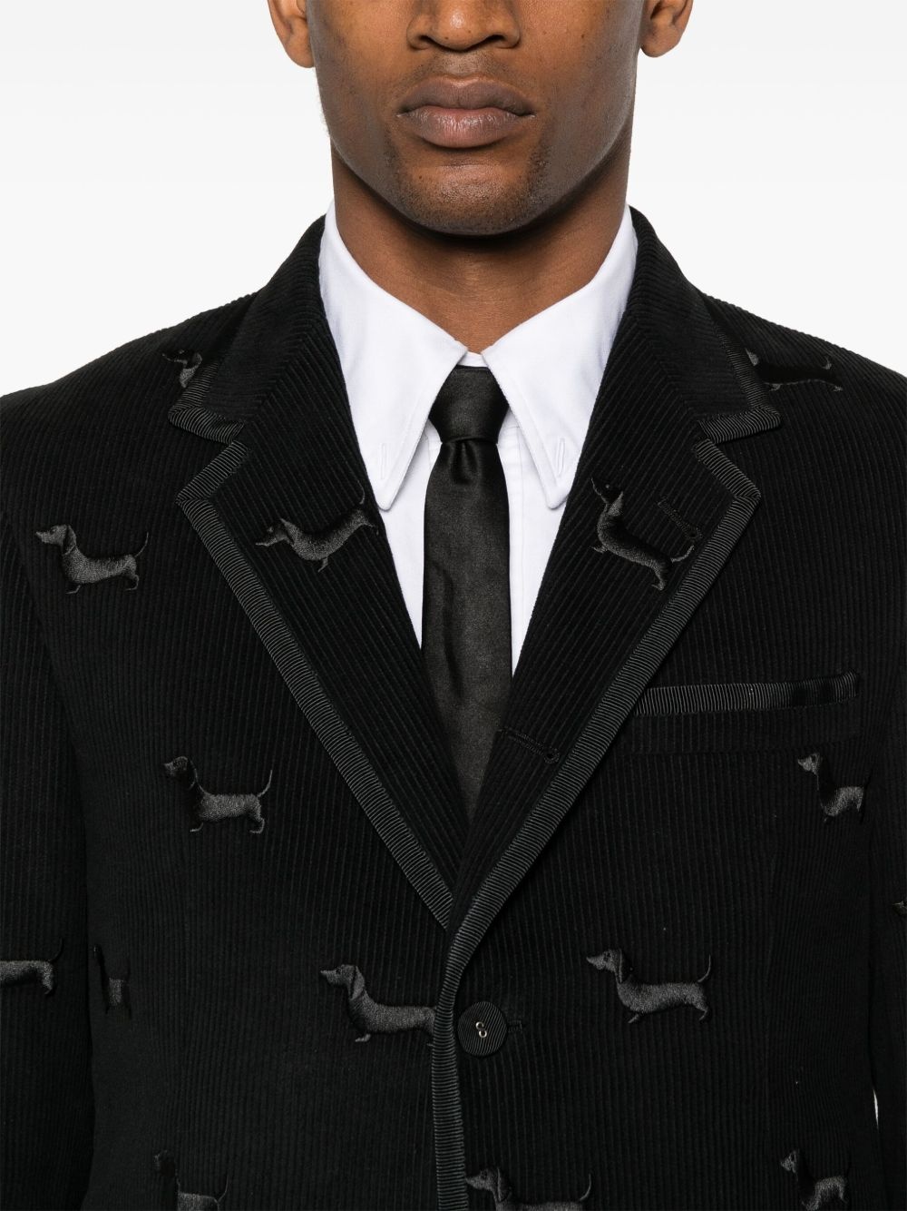 Hector-motif corduroy blazer - 5