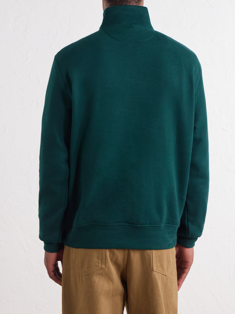 Logo-Embroidered Cotton-Blend Half-Zip Sweatshirt 4