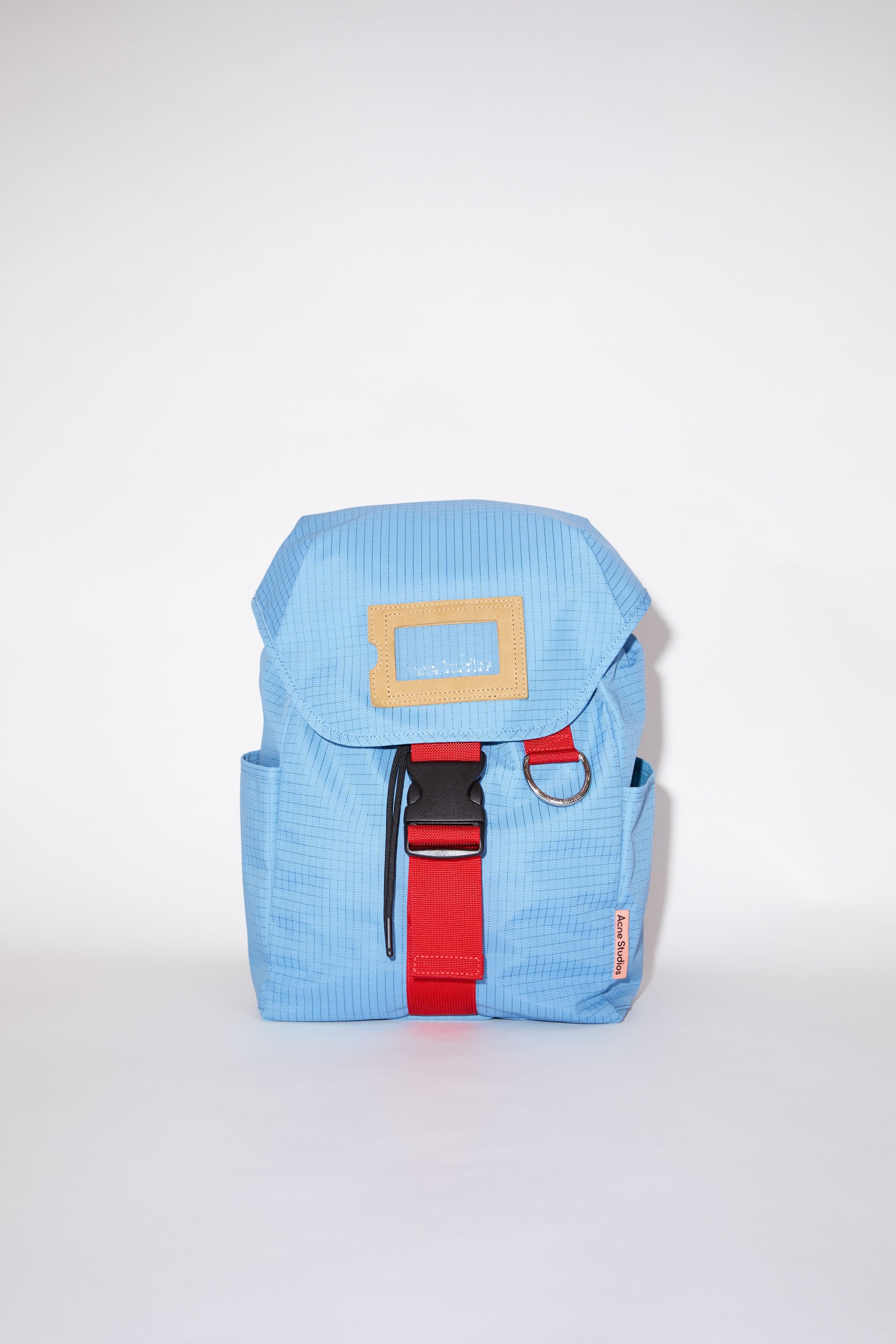 Nylon backpack - Pale blue/red - 1