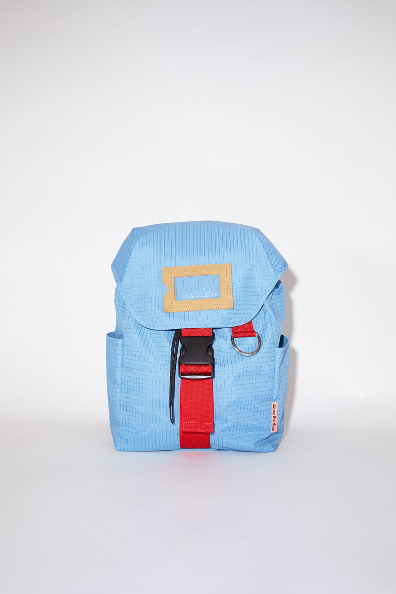 Nylon backpack - Pale blue/red 1
