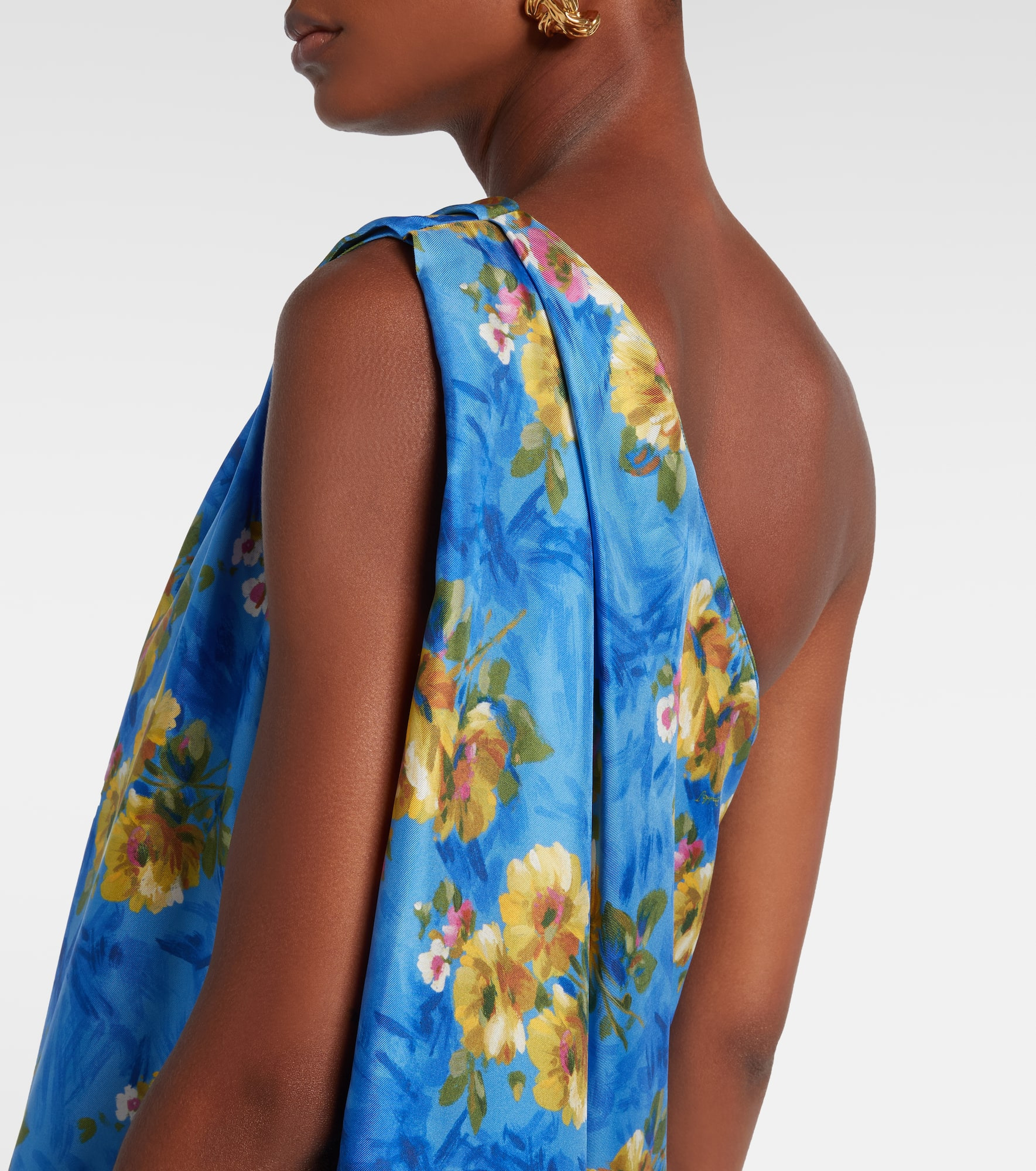 Roy floral silk twill maxi dress - 6