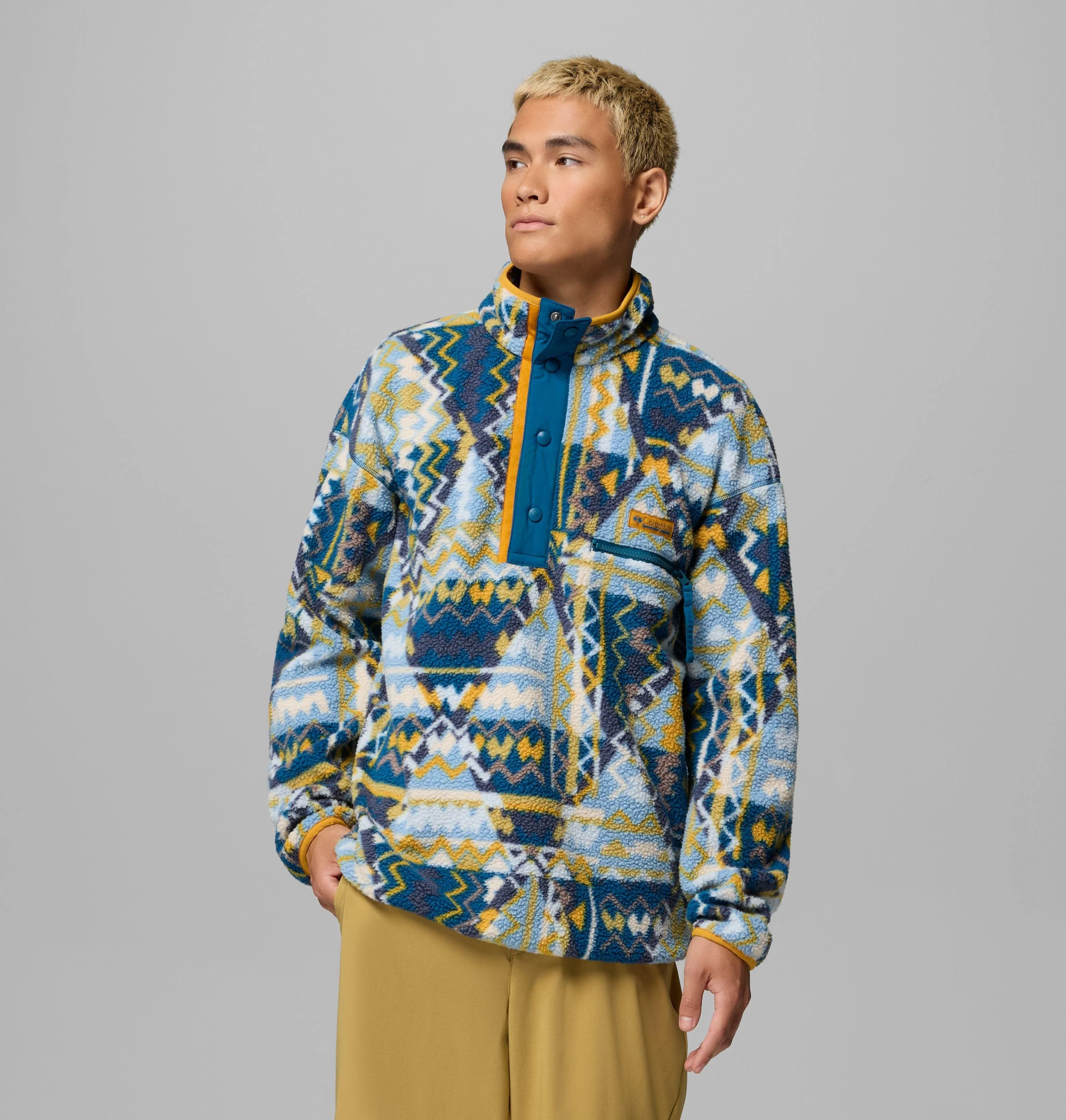 Men's Helvetia II Printed Half Snap Printed Fleece Pullover - 1