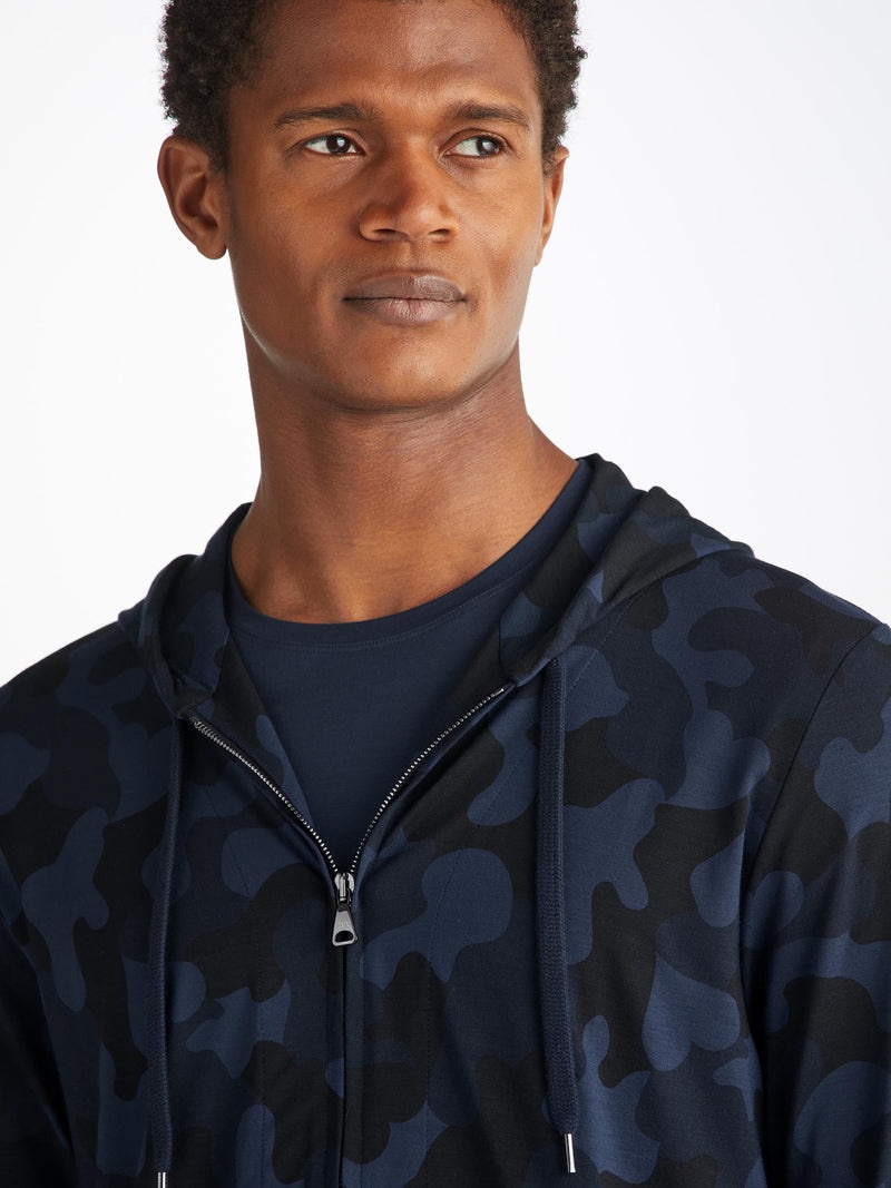 Men's Hoodie London 11 Micro Modal Navy - 5