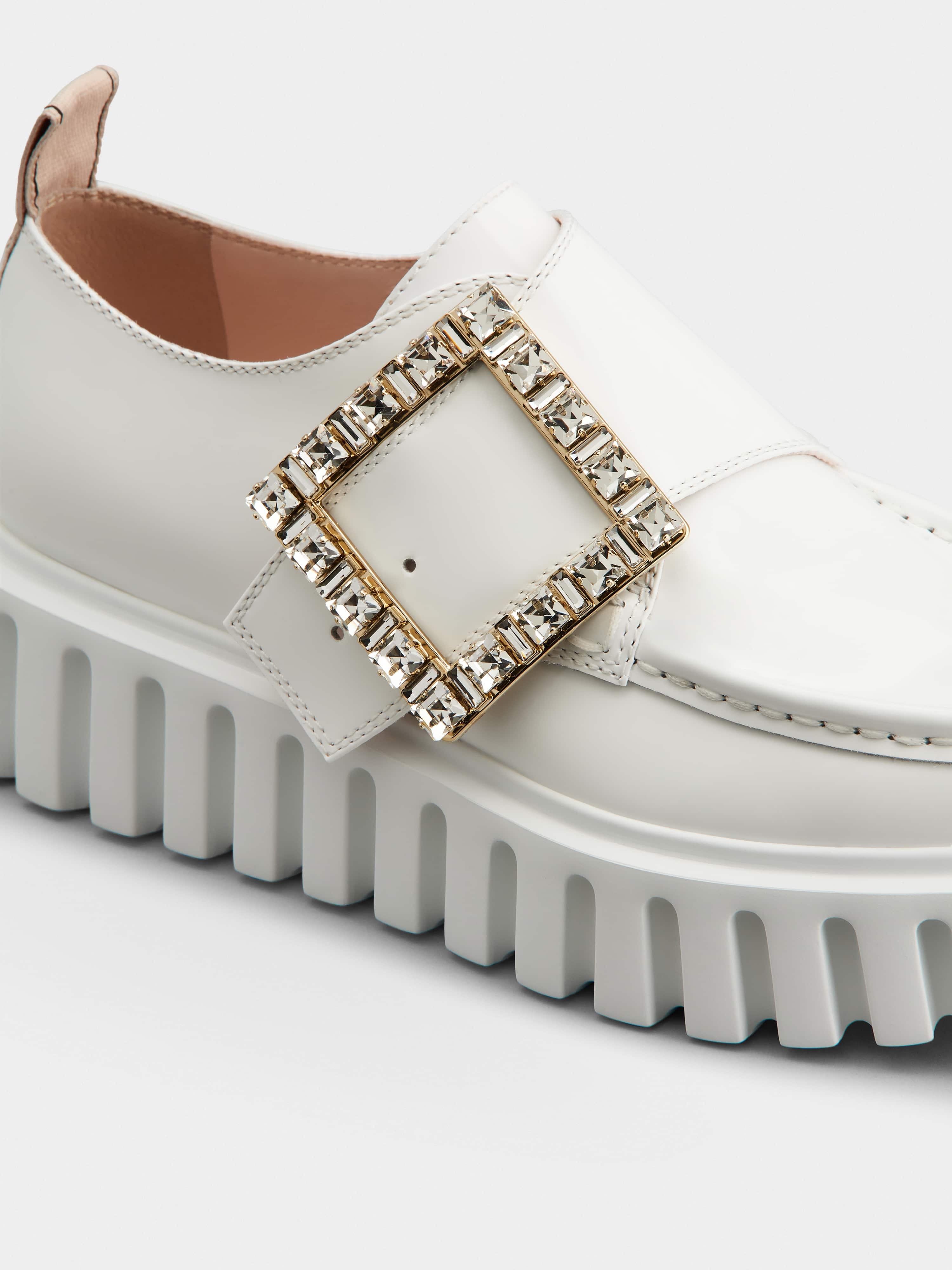 Viv’ Go-Thick Strass Buckle Loafers in Patent Leather - 8