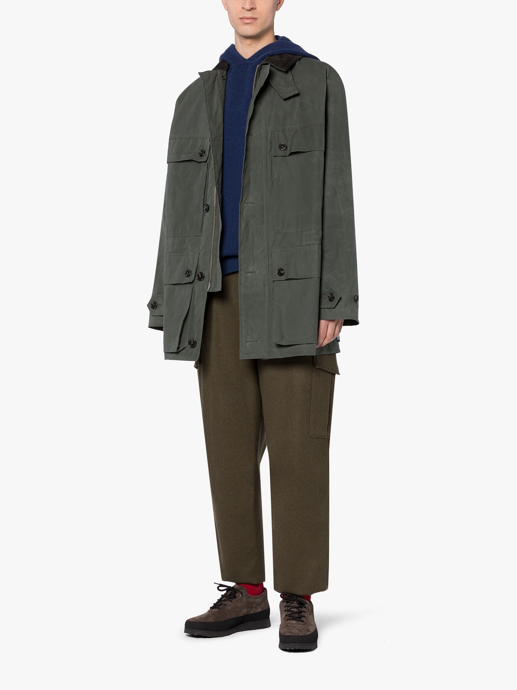 COUNTRY GREEN WAXED COTTON COAT - 4