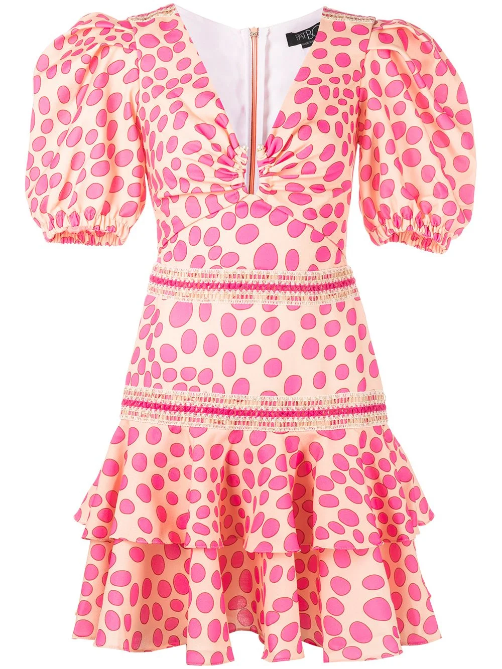 polka-dot lace-trim mini dress - 1