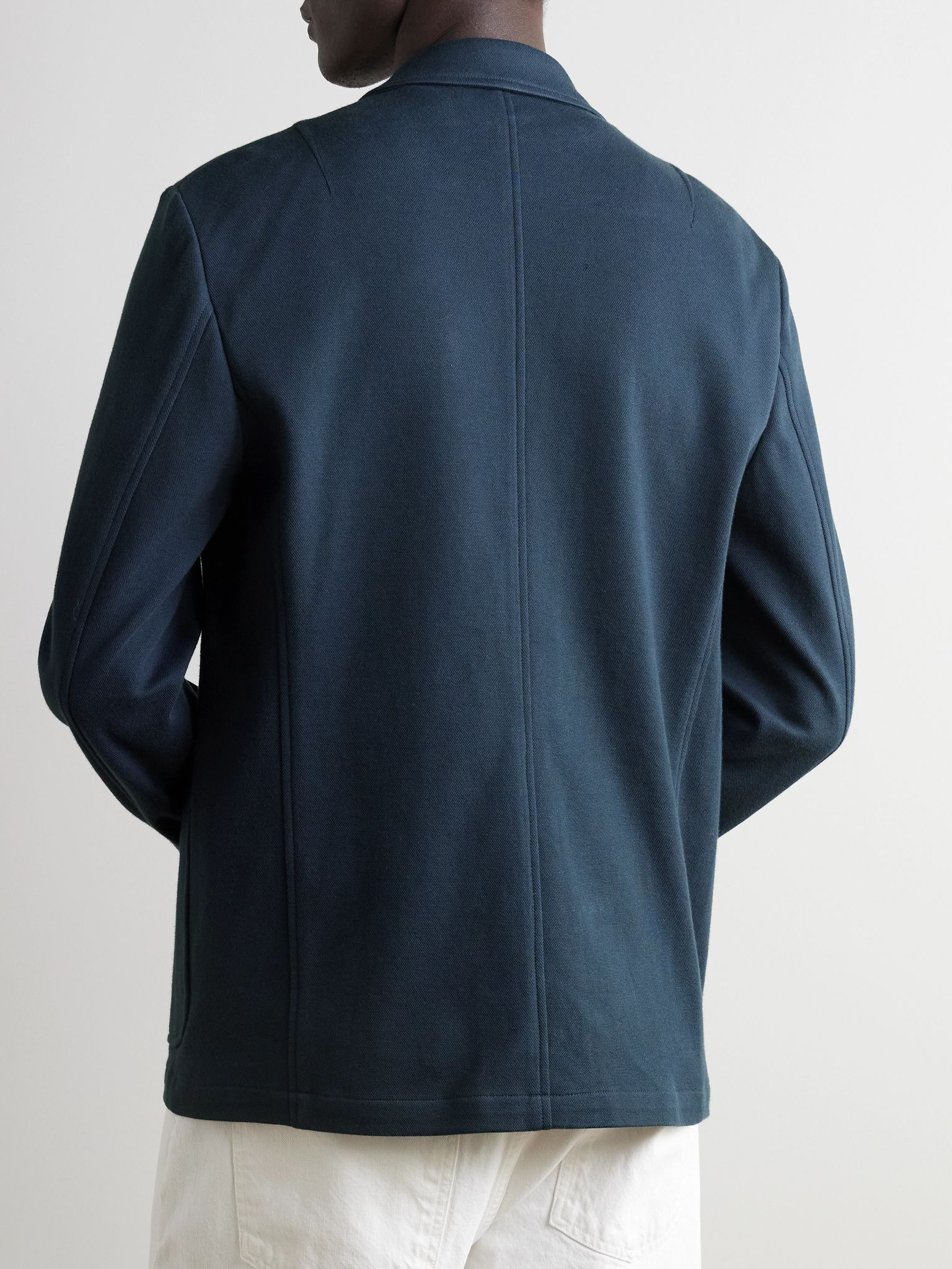 Butler Cotton-Blend Piqué Blazer Navy - 4