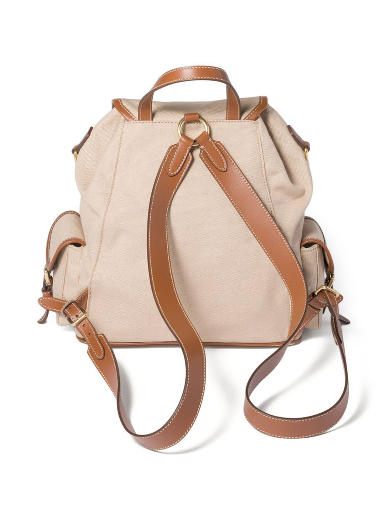 Miu Miu flap-pocket strap canvas backpack outlook