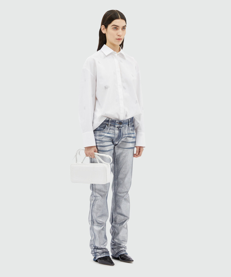 Metallic demin pants 4