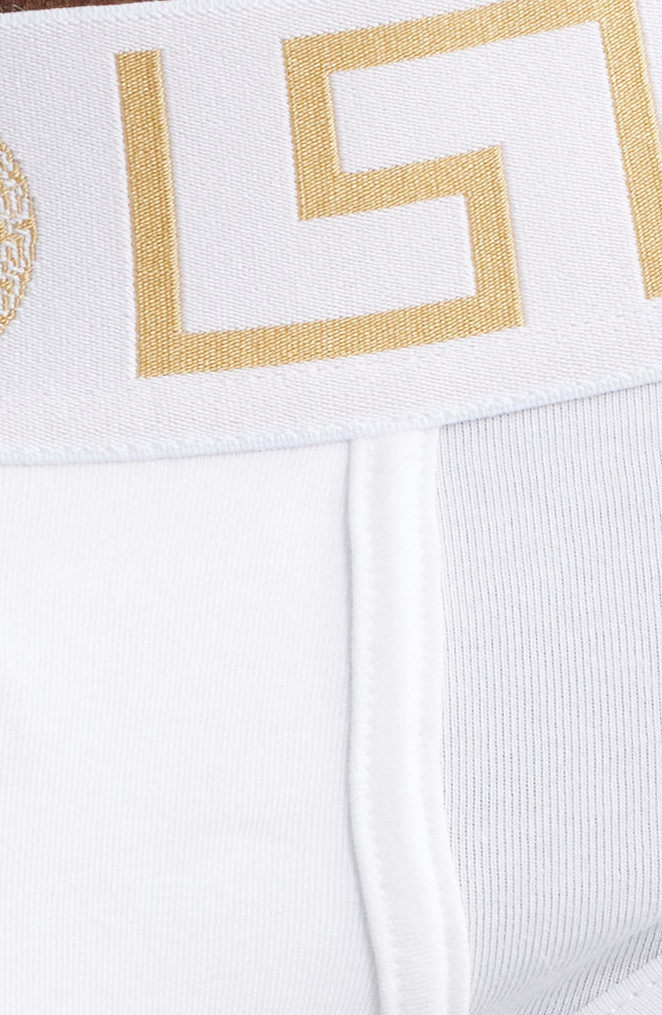 Versace Grecca Band Briefs in White Greek Gold at Nordstrom - 5