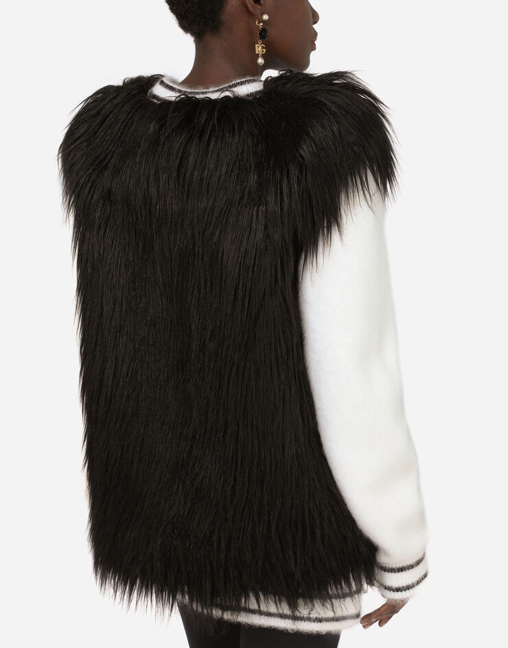 Cashmere and faux fur cardigan - 5