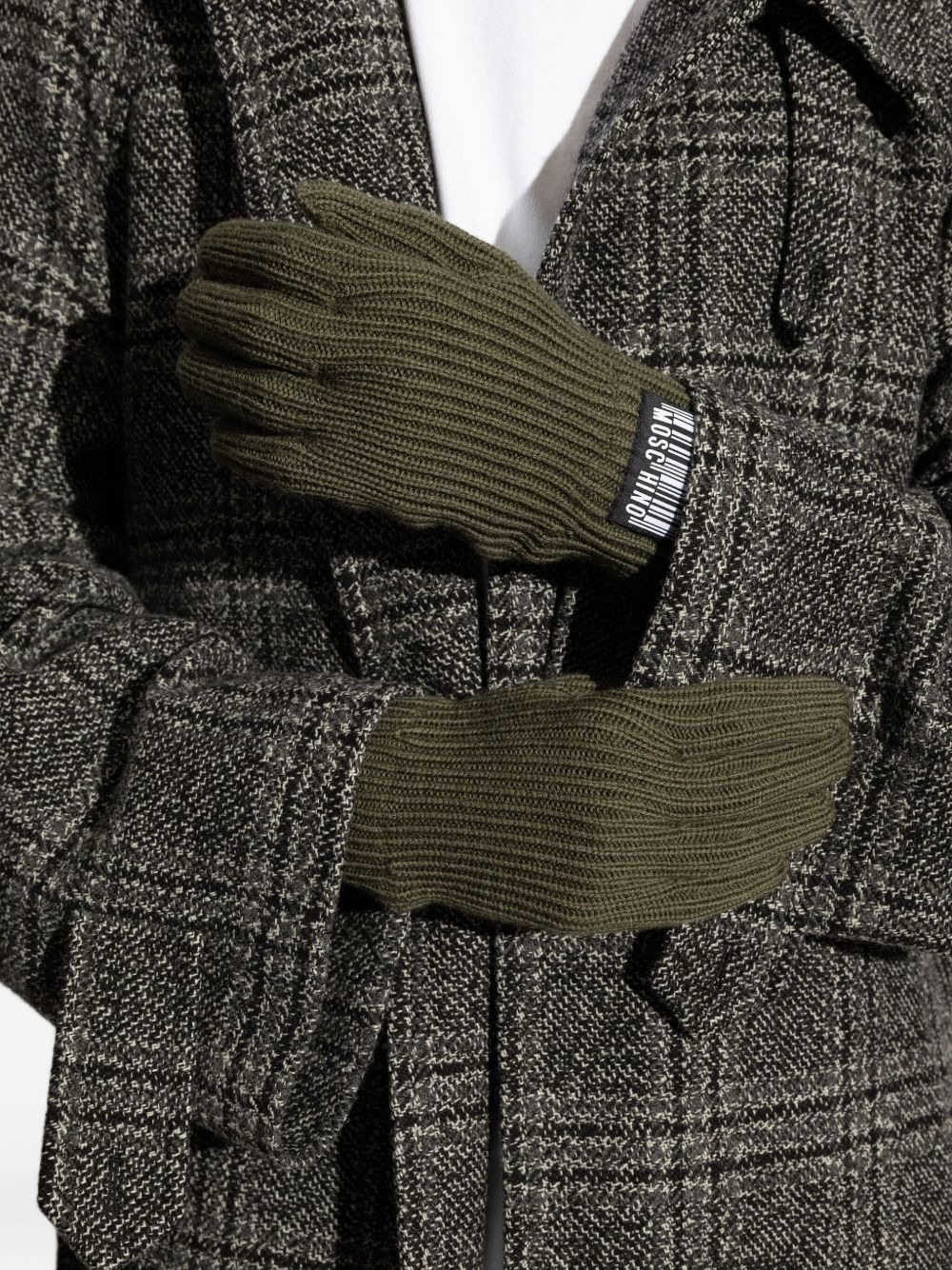 ribbed logo-patch gloves - 5