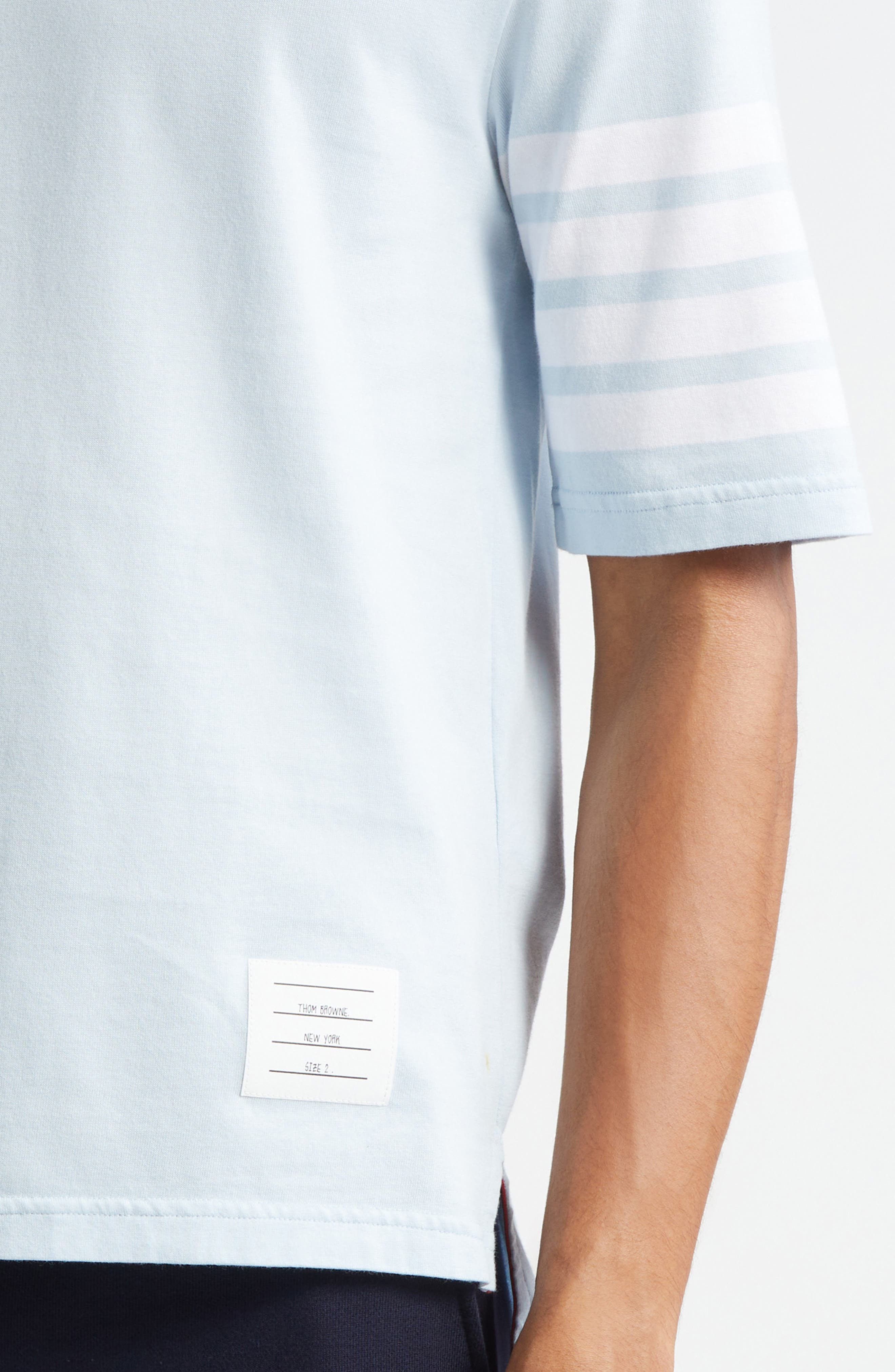Thom Browne 4-Bar Cotton Jersey T-Shirt in Light Blue at Nordstrom - 4