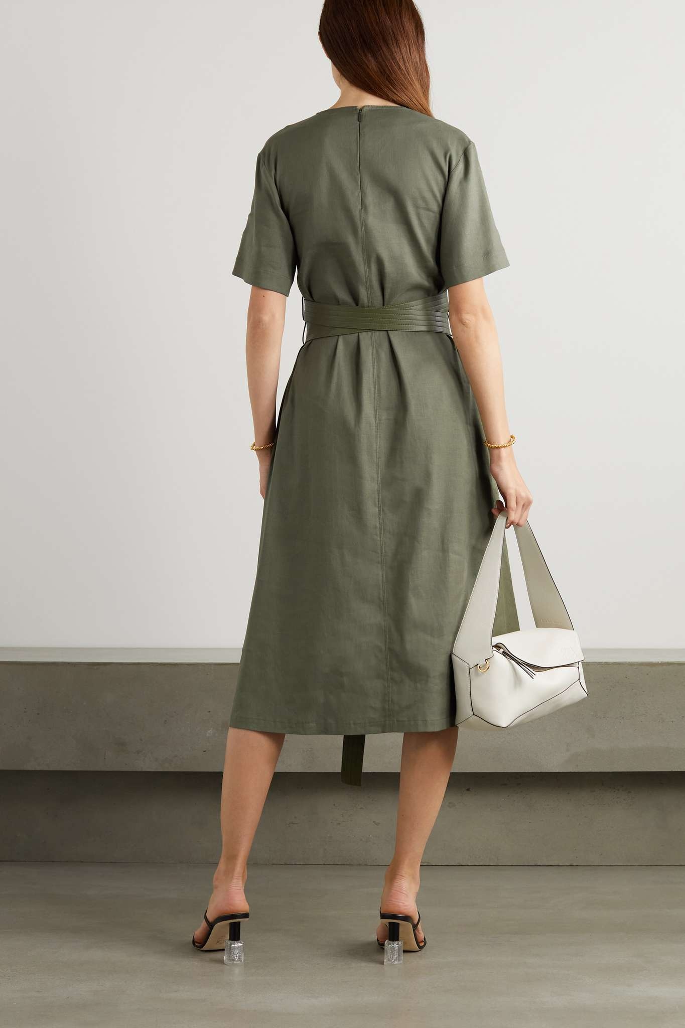 LOEWE - Anagram Linen Blend Silk Tunic Dress