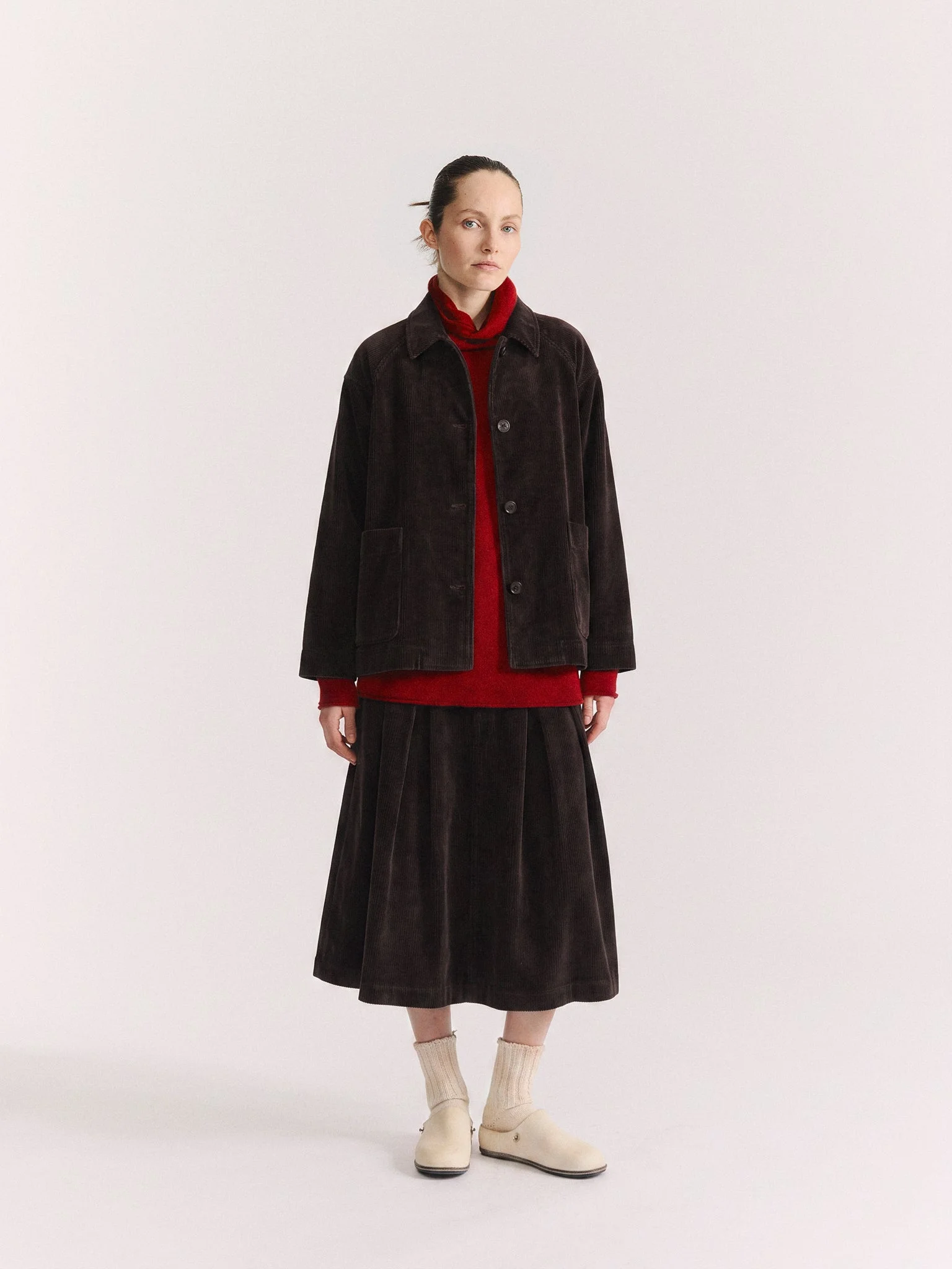DRAYS TRAVAIL JACKET - H CORD - BROWN - 1