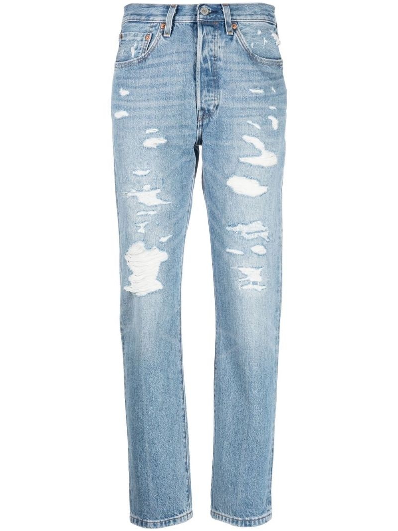 levi's cropped blue trousers - 1