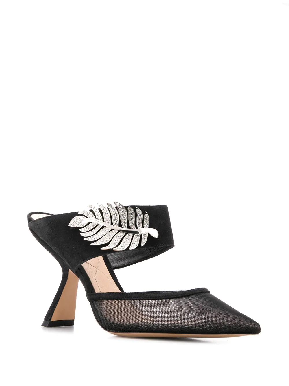 MONSTERA mesh mules 90mm - 2