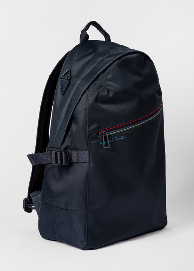 Paul Smith Navy 'Sports Stripe' Nylon Backpack outlook