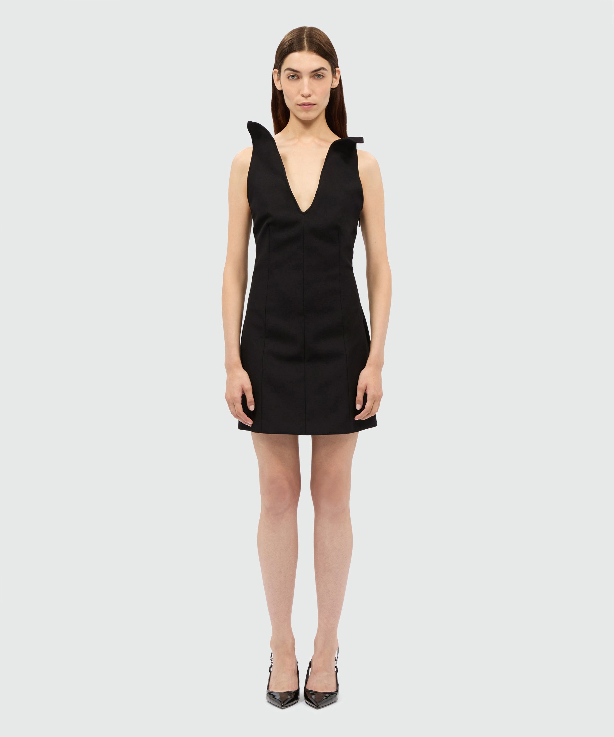 Black corset dress in double crêpe cady - 2