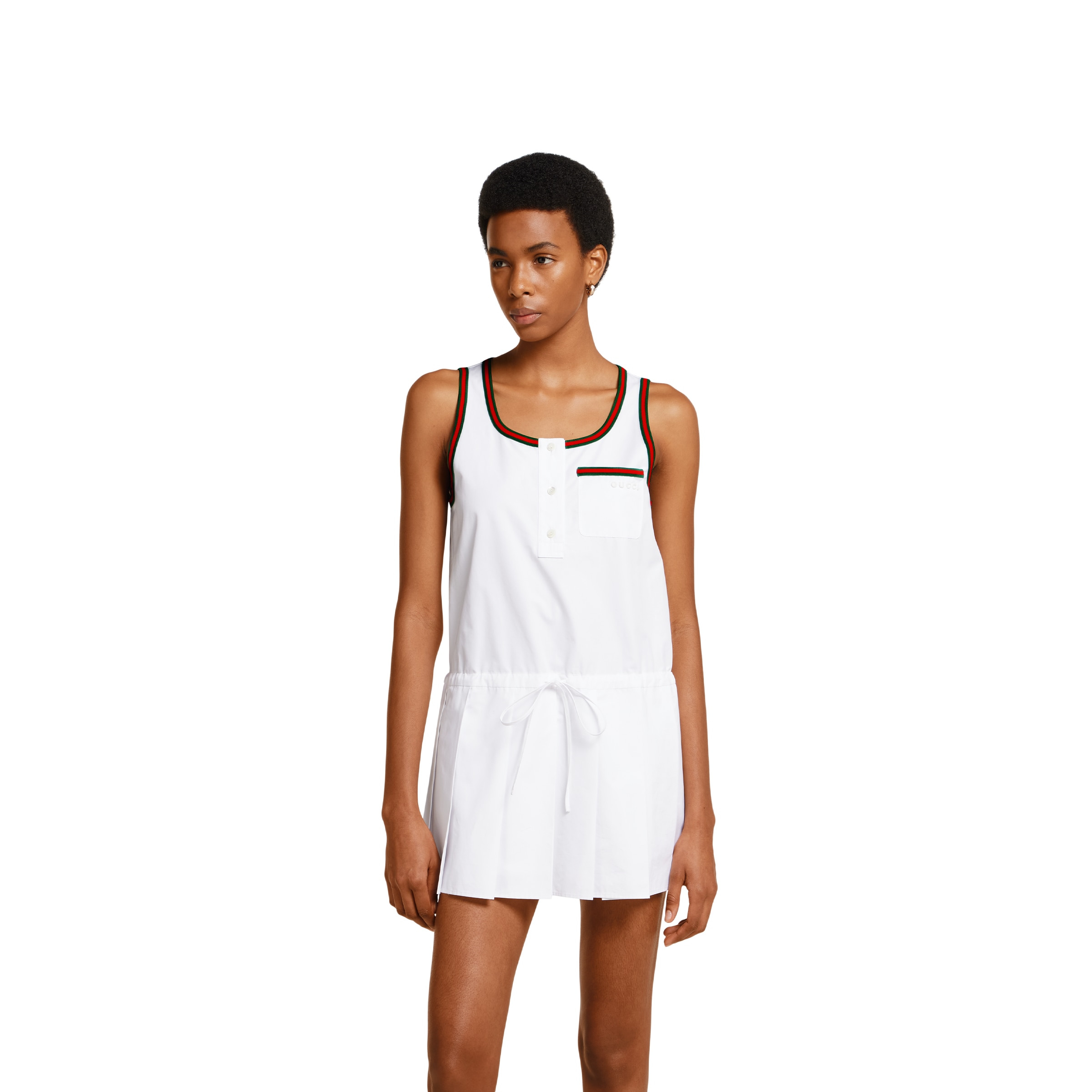 Cotton poplin dress with Web - 3