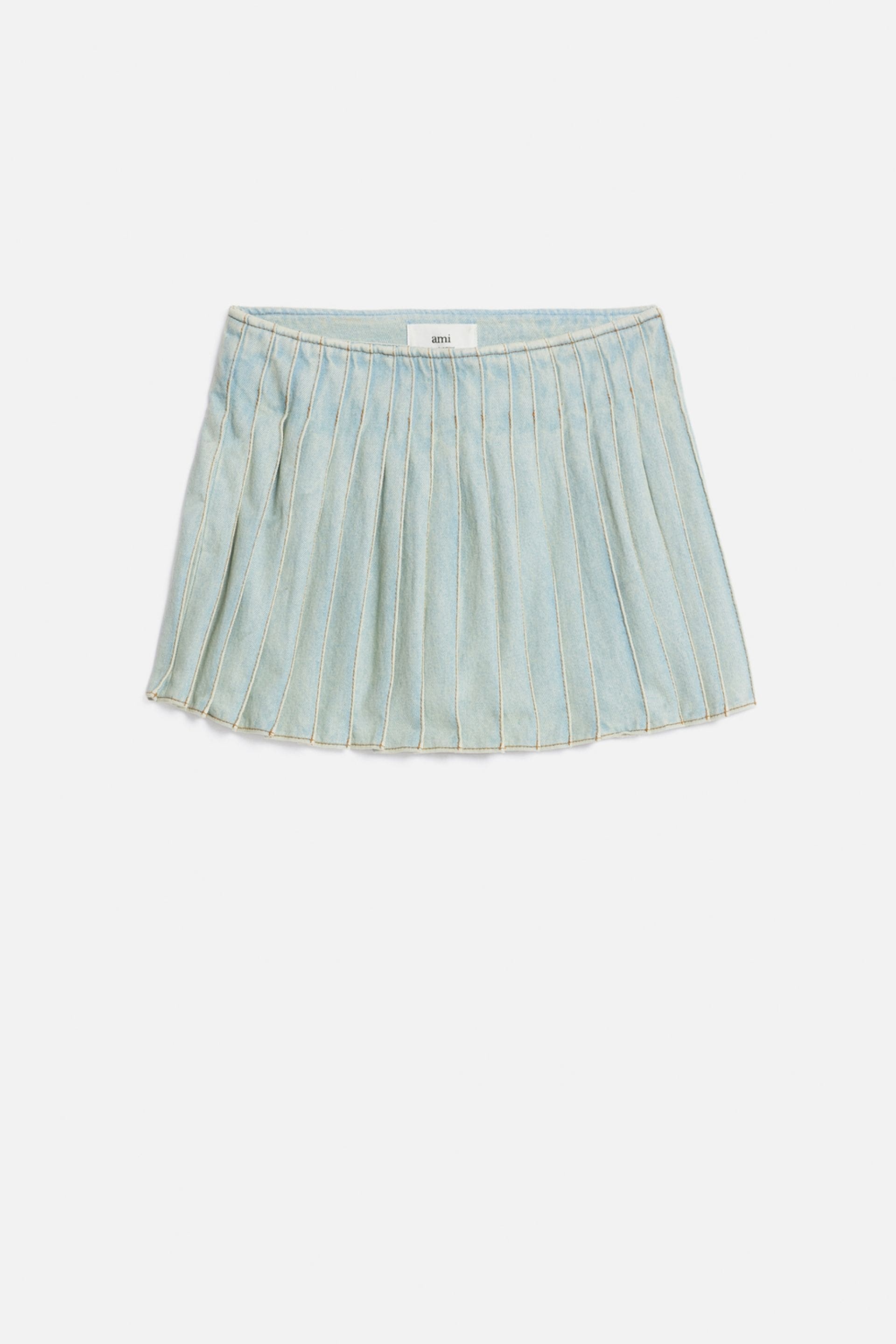 Denim Pleated Skirt - 1