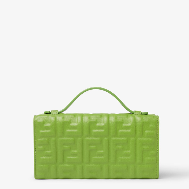 Baguette Continental Wallet With Chain Forest green nappa leather wallet with FF motif 3