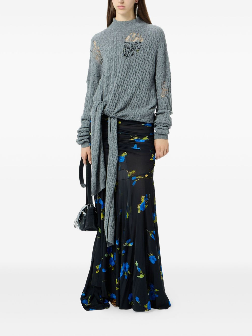 floral-print ruched maxi dress - 3