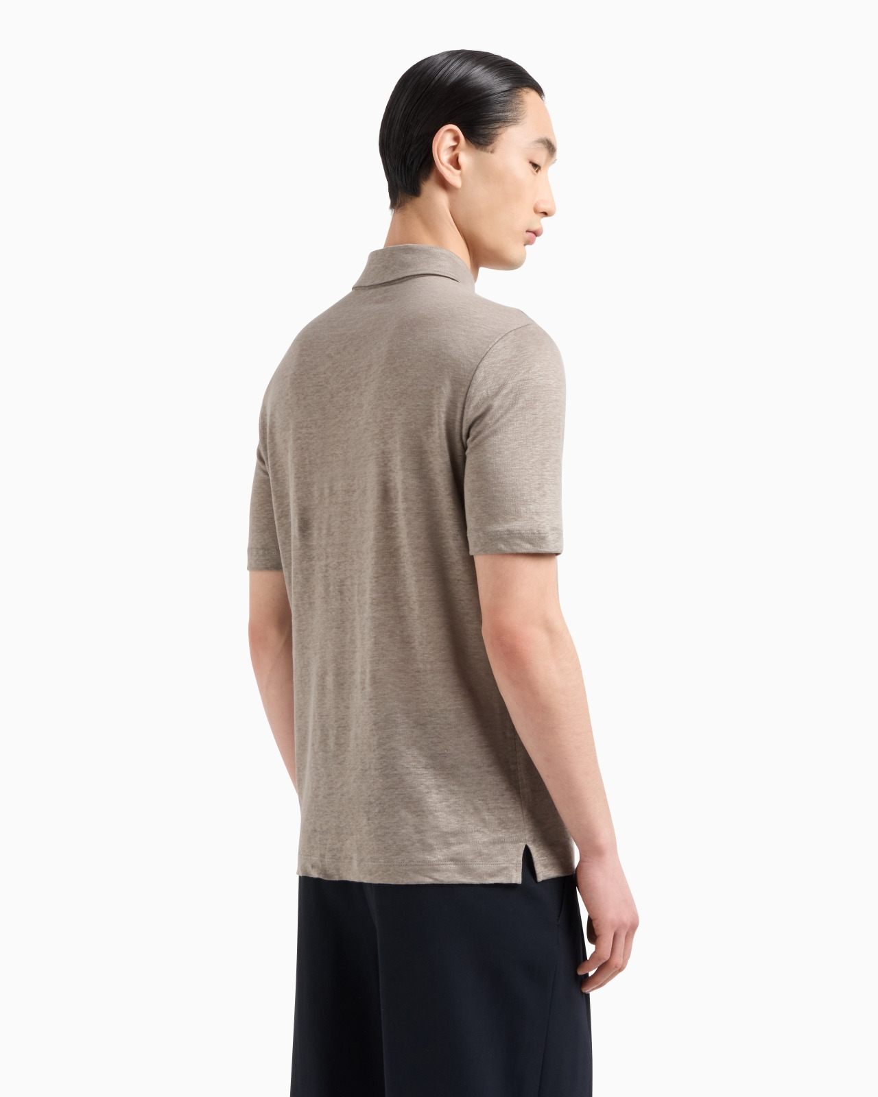 SHORT-SLEEVED POLO SHIRT IN PURE LINEN JERSEY - 3