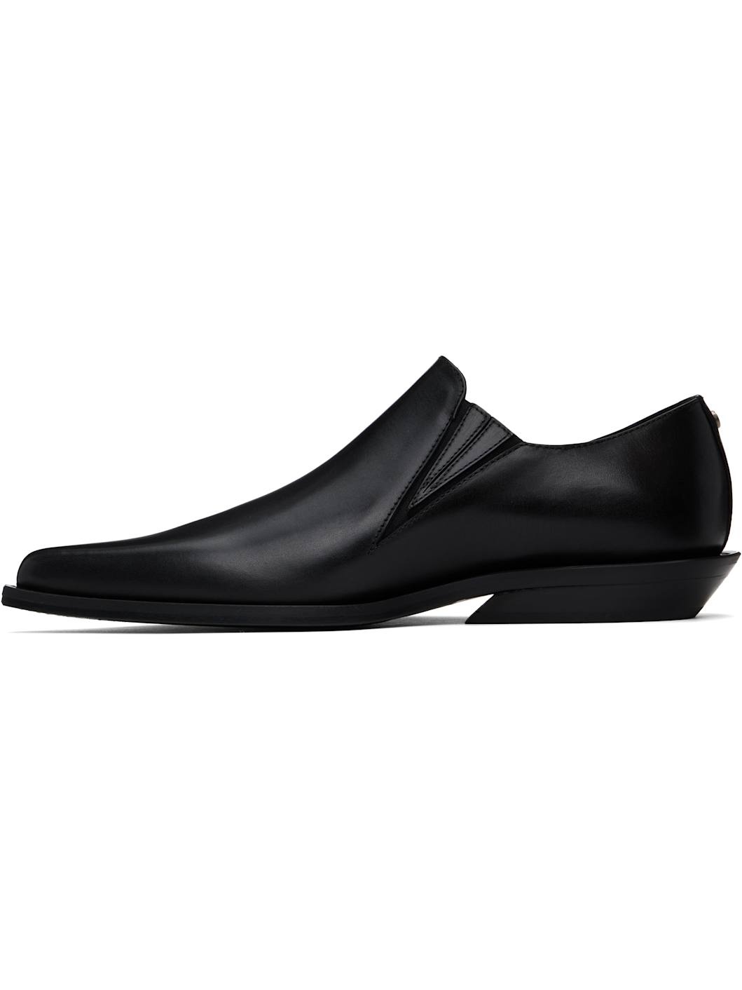 Black Makea Pointy Cowboy Loafers - 3