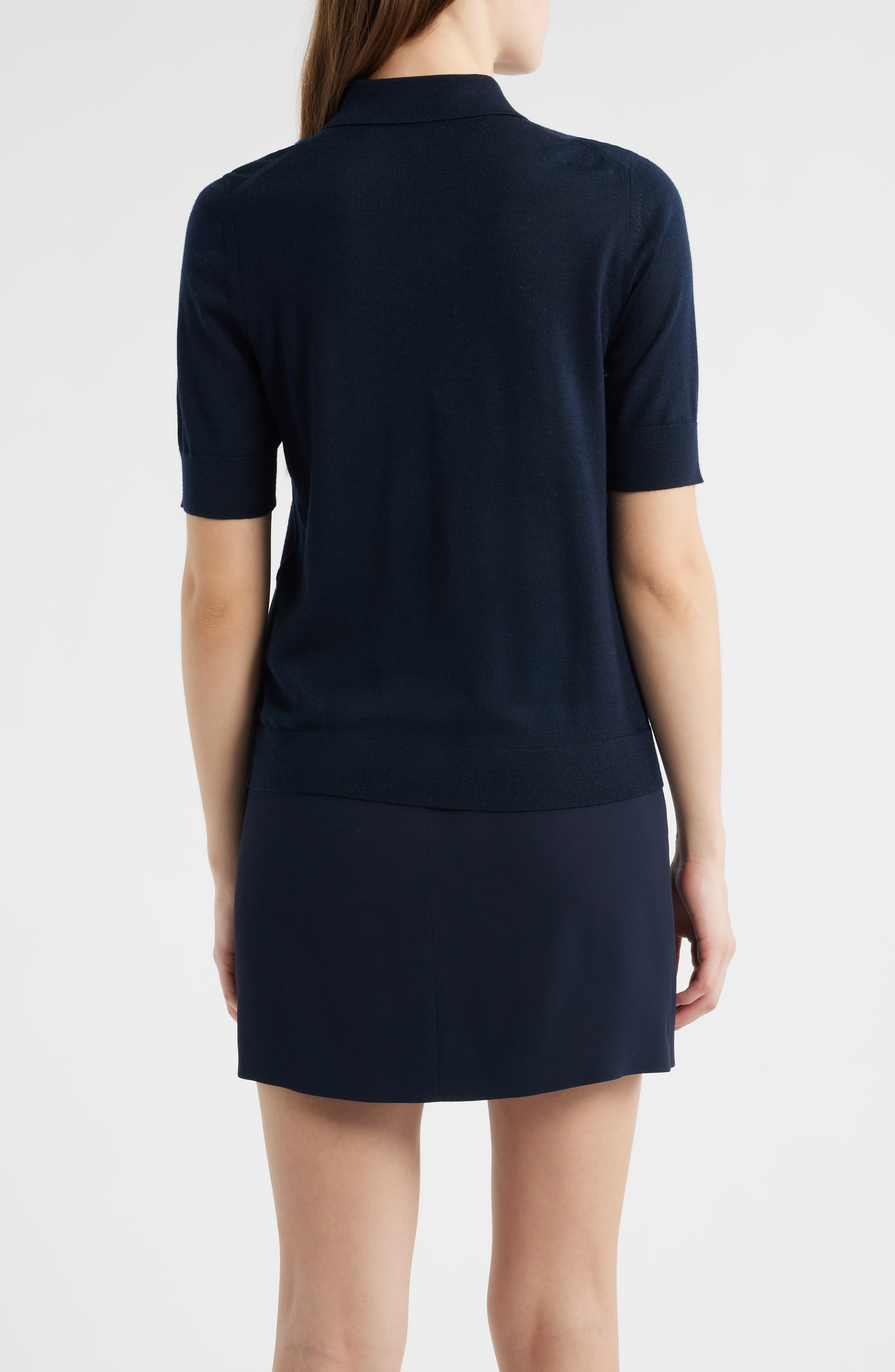 BOSS Fidenka Virgin Wool Polo Sweater in Sky Captain at Nordstrom - 2