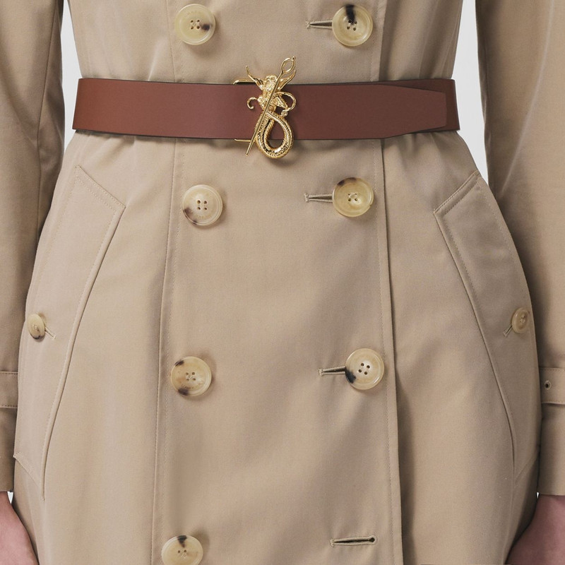 Reversible Mythical Alphabet Motif Leather Belt 3